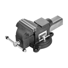 Тиски слесарные DENZEL BVH-125, 125 мм, поворотные, стальная направляющая, с наковальней