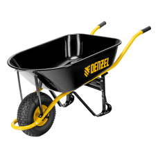 Тачка строительная DENZEL, усиленная, объем 130 л, 230 кг, колесо 15х6.00-6