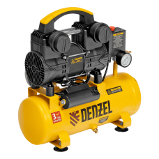 Компрессор безмасл. малошумный DENZEL DLP-950/10, 950Вт,10 л, 2850 об/мин, 170 л/мин