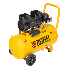 Компрессор безмасл. малошумный DENZEL DLP-1500/50, 1,5 кВт,50 л, 2850 об/мин, 250 л/мин