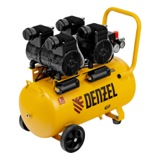 Компрессор безмасл. малошумный DENZEL DLP -3000/50, 3 кВт, 2х1,5 кВт,50 л, 2850 об/мин,500 л/мин