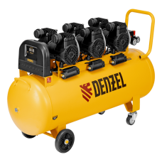 Компрессор безмасл. малошумн. DENZEL DLP-4500/150, 4,5 кВт, 3х1,5 кВт,150 л, 2850 об/мин,750 л/мин