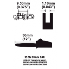 Шина для пил Greenworks 24V/40V, 30см. Шина для пил Greenworks 24V/40V, 30см.