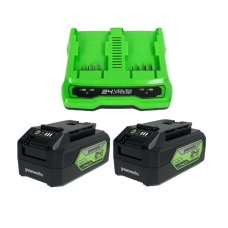 2 Аккумулятора с USB разъемом Greenworks G24USB4 24V (4 А/ч) + Зарядное устройство на 2 аккумулятора Greenworks G24C 24V 2 Аккумулятора с USB разъемом Greenworks G24USB4 24V (4 А/ч) + Зарядное устройство на 2 аккумулятора Greenworks G24C 24V