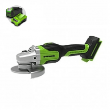 Угловая шлифовальная машина, аккумуляторная Greenworks GD24AG, 24V (125 мм) бесщеточная c 1хАКБ 2 А.ч и ЗУ в сумке