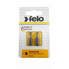 Бита Плоская шлицевая 3,5X0,6X25, серия Industrial, 2шт в блистере Felo 02031036 Бита Плоская шлицевая 3,5X0,6X25, серия Industrial, 2шт в блистере Felo 02031036