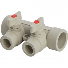 Коллектор Lammin с шаровыми кранами PPR 25 х 2 35/1 серый Коллектор Lammin с шаровыми кранами PPR 25 х 2 35/1 серый