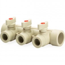 Коллектор Lammin с шаровыми кранами PPR 32 х 3 25/1 серый Коллектор Lammin с шаровыми кранами PPR 32 х 3 25/1 серый