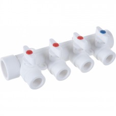 Коллектор Lammin с шаровыми кранами PPR 32 х 4 25/1 Коллектор Lammin с шаровыми кранами PPR 32 х 4 25/1