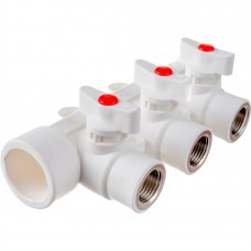 Коллектор Lammin с шаровыми кранами PPR ВР 32 х 1/2 х 3 12/1 Коллектор Lammin с шаровыми кранами PPR ВР 32 х 1/2 х 3 12/1