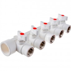 Коллектор Lammin с шаровыми кранами PPR ВР 32 х 1/2 х 5 7/1 Коллектор Lammin с шаровыми кранами PPR ВР 32 х 1/2 х 5 7/1