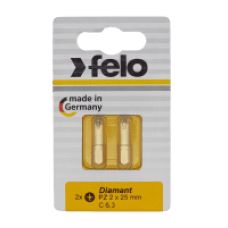 Бита Felo Diamond крестовая (PZ 2X25), 2 шт в блистере 02102286 Бита Felo Diamond крестовая (PZ 2X25), 2 шт в блистере 02102286