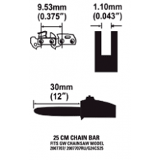 Шина для пилы Greenworks 25 см Шина для пилы Greenworks 25 см