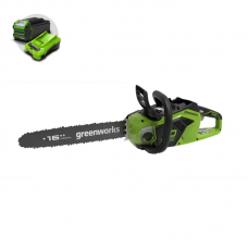 Цепная пила аккумуляторная GreenWorks GD40CS18, 40V (40 см) бесщеточная, до 1,8 КВТ Цепная пила аккумуляторная GreenWorks GD40CS18, 40V (40 см) бесщеточная, до 1,8 КВТ
