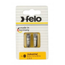 Бита Felo Industrial плоская шлицевая (8X1,2X25), 2шт в блистере 02080036 Бита Felo Industrial плоская шлицевая (8X1,2X25), 2шт в блистере 02080036