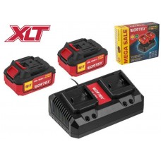 Набор аккумулятор 2х4 А*ч и зарядное устройство 2х2 А WORTEX ALL1 в кор. МЕГА АКЦИЯ
(18.0 В, 2x4.0 А*ч, индикатор заряда, обрезиненный корпус, зарядное: 2 слота, 2 А.)