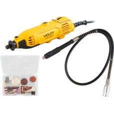 Гравер электрический MOLOT MMG 3213 E + аксессуары
(135 Вт, 8000 - 33000 об/мин, цанга 3.2 мм)