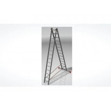 Лестница алюм. 2-х секц. 355/605/368см 2х14 ступ., 16,2кг  NV322 Новая Высота
(макс. нагрузка 150кг)