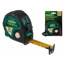 Рулетка  7,5м/25мм обрезин. корп. ВОЛАТ (быт.)
(3 мех. фиксации, ABS+TPR, 2-х стор. шкала нанесения,  2-х стор. магнитный зацеп)