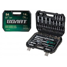 Набор головок и бит 94пр. ВОЛАТ
(1/4", 1/2", 6 граней)