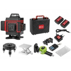 Нивелир лазерный WORTEX LL 0340 в чем. + аксессуары 4х360°, до 25 м, +/- 0.3 мм/м, зеленый
(резьба 1/4")