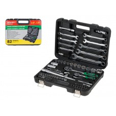 Набор головок и ключей 82пр. ВОЛАТ
(1/4", 1/2", 6 граней) Набор головок и ключей 82пр. ВОЛАТ
(1/4", 1/2", 6 граней)