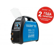 Инвертор сварочный SOLARIS MMA-210
(230В; 20-210 А; 70В; электроды диам. 1.6-4.0 мм; вес 3.8 кг)