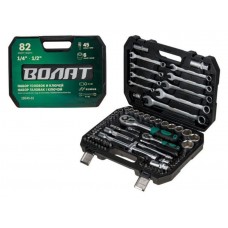 Набор головок и ключей 82пр. ВОЛАТ
(1/4", 1/2", 6 граней) Набор головок и ключей 82пр. ВОЛАТ
(1/4", 1/2", 6 граней)