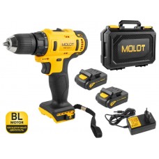 Аккум. дрель-шуруповерт MOLOT MBD 1215 Li в чем.
(БЕСЩЁТ., 12 В, 2 акк., 2 А/ч Li-Ion, 2 скор., 35 Нм)