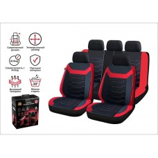 Чехлы на сиденья автомобиля универсальные, полиэстер, черно-красные, ARIZONE