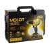 Аккум. дрель-шуруповерт MOLOT MBD 1215 Li в чем.
(БЕСЩЁТ., 12 В, 2 акк., 2 А/ч Li-Ion, 2 скор., 35 Нм)