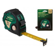 Рулетка  3м/16мм обрезин. корп. ВОЛАТ (быт.)
(3 мех. фиксации, ABS+TPR, 2-х стор. шкала нанесения,  2-х стор. магнитный зацеп)