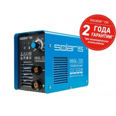 Инвертор сварочный SOLARIS MMA-200
(230В; 20-200 А; 70В; электроды диам. 1.6-4.0 мм; вес 3.4 кг)