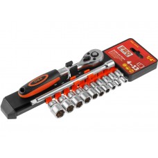 Набор головок 1/4" 4-13мм 12предм. PRO STARTUL (PRO-41414)
(пласт. подвес, 6 граней)