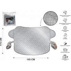 Накидка защитная на лобовое стекло и зеркала автомобиля, 145х115 см, PERFECTO LINEA
(Солнцезащитный экран, снегозащитный экран для лобового стекла авто.)