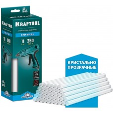 KRAFTOOL 40 шт., 1 кг, 11 x 250 мм (11-12 мм), кристально прозрачные, клеевые стержни 06846-40