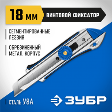 ЗУБР 18 мм, сегментированное лезвие, винтовой фиксатор, нож ТИТАН-В 09178_z01 ЗУБР 18 мм, сегментированное лезвие, винтовой фиксатор, нож ТИТАН-В 09178_z01