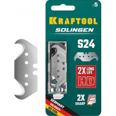 KRAFTOOL тип S24, 5шт., лезвия крюковидные SOLINGEN 09643-S5_z02