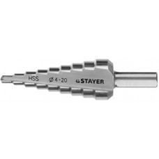 STAYER 4-20 мм, 9 ступеней, HSS, сверло ступенчатое 29660-4-20-9 Master STAYER 4-20 мм, 9 ступеней, HSS, сверло ступенчатое 29660-4-20-9 Master