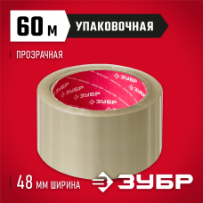 ЗУБР 48 мм х 60 м, 50 мкм, упаковочная клейкая лента (скотч), прозрачная 12031-50 ЗУБР 48 мм х 60 м, 50 мкм, упаковочная клейкая лента (скотч), прозрачная 12031-50
