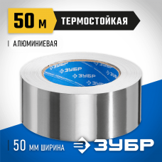 ЗУБР 50 мм х 50 м, 60 гр/м2, лента алюминиевая самоклеящаяся (скотч) 12262-50-50 Профессионал ЗУБР 50 мм х 50 м, 60 гр/м2, лента алюминиевая самоклеящаяся (скотч) 12262-50-50 Профессионал
