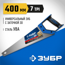 ЗУБР Молния-3D 400 мм, 7TPI, Универсальная ножовка (15077-40_z01) ЗУБР Молния-3D 400 мм, 7TPI, Универсальная ножовка (15077-40_z01)