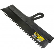 STAYER 450 мм, нержавеющая полотно, пластмассовая рукоятка, шпатель зубчатый 1009-45-08 STAYER 450 мм, нержавеющая полотно, пластмассовая рукоятка, шпатель зубчатый 1009-45-08