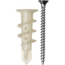 ЗУБР 33 мм, 4 шт., дюбели для гипсокартона с саморезами ДРИВА 4-301266 ЗУБР 33 мм, 4 шт., дюбели для гипсокартона с саморезами ДРИВА 4-301266