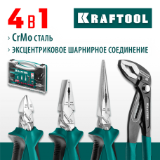 KRAFTOOL 4 шт, набор губцевого инструмента 22012 KRAFTOOL 4 шт, набор губцевого инструмента 22012