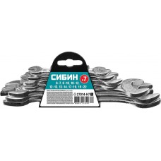 СИБИН 7 шт, 6 - 22 мм, набор ключей гаечных рожковых 27014-H7_z01 СИБИН 7 шт, 6 - 22 мм, набор ключей гаечных рожковых 27014-H7_z01
