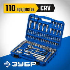 ЗУБР А-110, 110 предм., (1/2" + 1/4"), универсальный набор инструмента, Профессионал (27635-H110_z01) ЗУБР А-110, 110 предм., (1/2" + 1/4"), универсальный набор инструмента, Профессионал (27635-H110_z01)