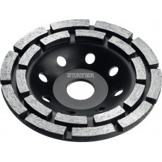 STAYER 125 мм, алмазная, двухрядная, сегментная, шлифовальная чашка Double 33381-125_z01 STAYER 125 мм, алмазная, двухрядная, сегментная, шлифовальная чашка Double 33381-125_z01