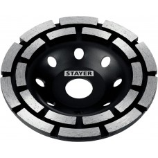 STAYER Double d 125 мм, Двухрядная алмазная чашка (33381-125_z02) STAYER Double d 125 мм, Двухрядная алмазная чашка (33381-125_z02)