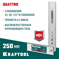 Kraftool 250 мм, 4 положения, складной столярный угольник QUATTRO 3444 Kraftool 250 мм, 4 положения, складной столярный угольник QUATTRO 3444